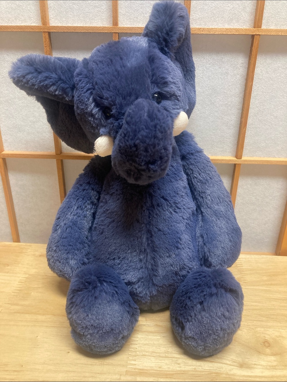 Jellycat Bashful Navy Blue Elephant Plush 12” Medium Retired